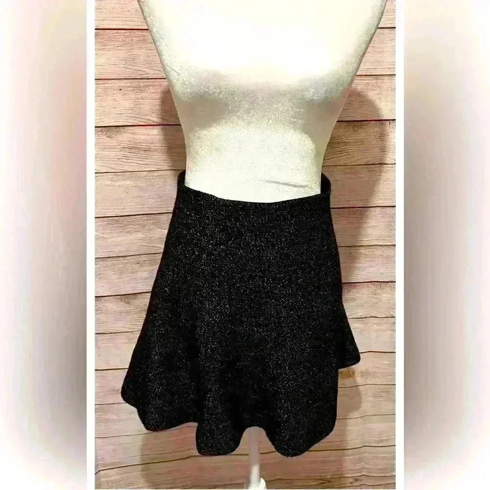 LOFT Black Sparkle Mini Skirt